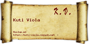 Kuti Viola névjegykártya